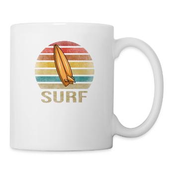 Surf Or Die Surfboard Summer Retro Sunset - Mug - white - Right