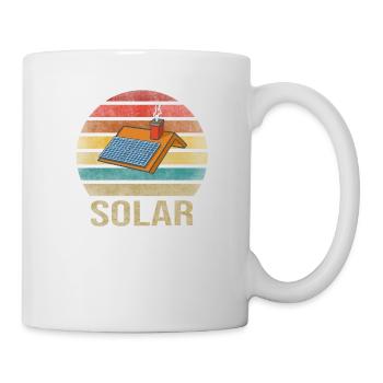 Énergie solaire Soleil Énergie verte Toit Coucher de soleil - Mug blanc - blanc - Droite