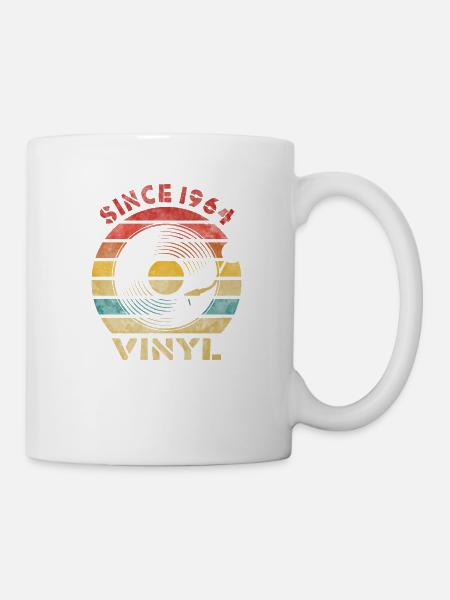 Since 1964 Vinyl Retro Vintage Music - Tasse - Weiß