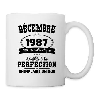 Anniversaire 35 ans - Décembre 1987 Perfection - Mug blanc - blanc - Droite