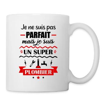 Pas parfait mais super plombier - Mug blanc - blanc - Droite