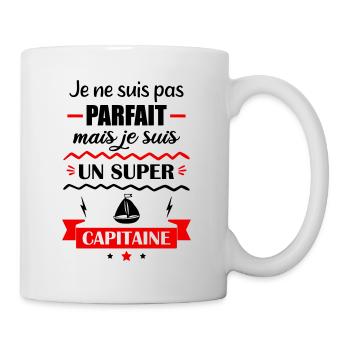 Pas parfait mais super capitaine, bateau - Mug blanc - blanc - Droite