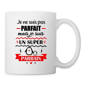 Pas parfait mais super parrain, cadeau parrain - Mug blanc - blanc - Droite