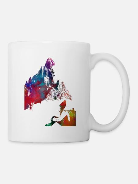 Bergsteiger Klettern Sport Kunst #mountaineer #climb - Tasse - Weiß