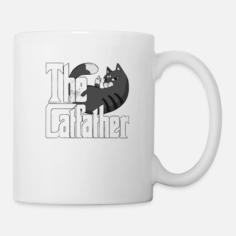 Cat Dad The Catfather Crazy Cat Father Kitty Daddy - Tasse - Weiß