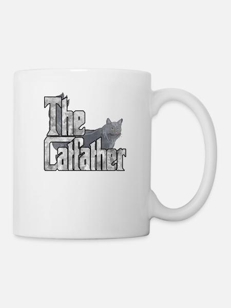 Cat Dad The Catfather Crazy Cat Father Kitty Daddy - Tasse - Weiß