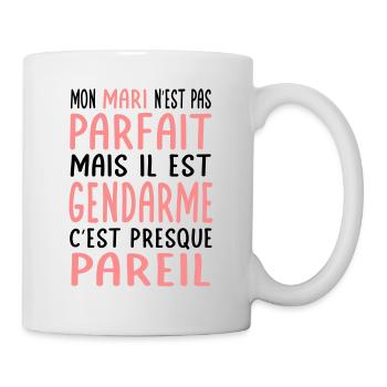 Mein Mann ist nicht perfekt, aber er ist Polizist - Tasse - Weiß - Rechts