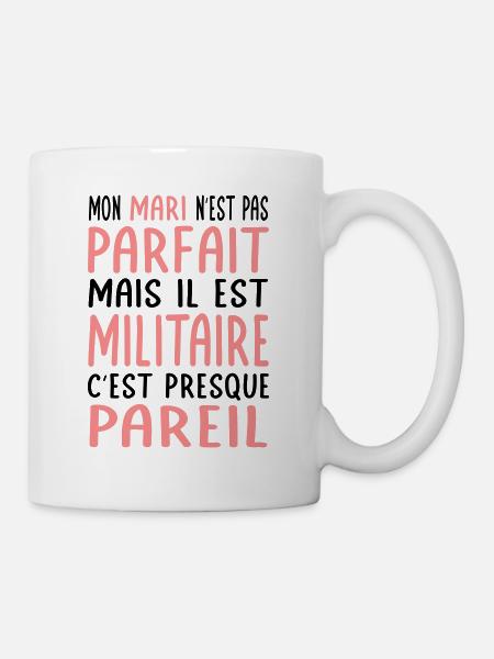 Mein Mann ist nicht perfekt, aber er ist Militär - Tasse - Weiß
