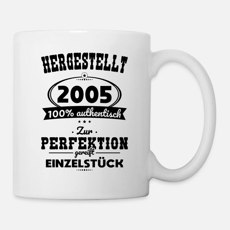 18. Geburtstag - Hergestellt 2005 Einzelstück - Tasse - Weiß