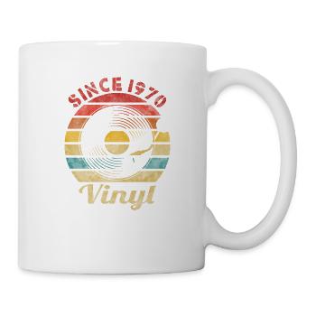 Depuis 1970 Vinyle Rétro Vintage Musique - Mug blanc - blanc - Droite