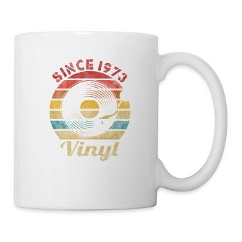 Depuis 1973 Vinyle Rétro Vintage Musique - Mug blanc - blanc - Droite