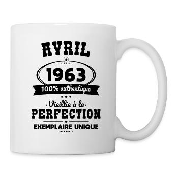 Anniversaire 60 ans - Avril 1963 Perfection - Mug blanc - blanc - Droite