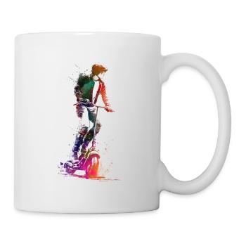 Trottinette électrique art sportif - Mug blanc - blanc - Droite