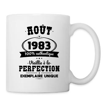 Anniversaire 40 ans - Août 1983 Perfection - Mug blanc - blanc - Droite