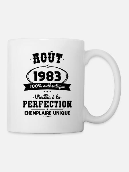 Anniversaire 40 ans - Août 1983 Perfection - Mug blanc - blanc