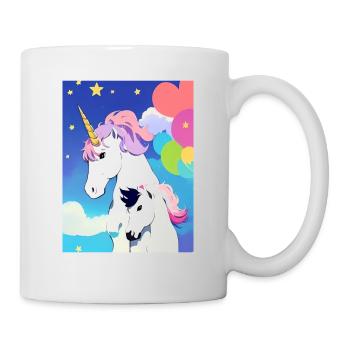 Maman + Licorne enfant - Mug blanc - blanc - Droite