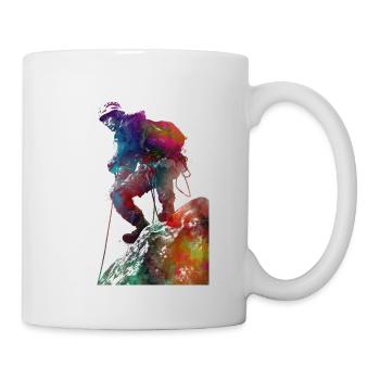 Mountaineer climbing sport art #mountaineer #climb - Mug - white - Right