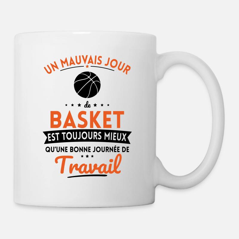 Mauvais jour de basket mieux que journée travail - Mug blanc - blanc
