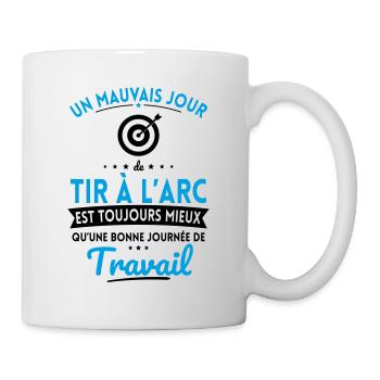 Mauvais jour tir à l'arc mieux que journée travail - Mug blanc - blanc - Droite