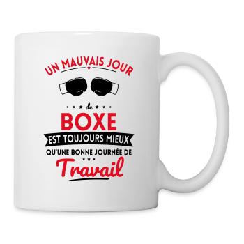 Mauvais jour de boxe mieux que journée travail - Mug blanc - blanc - Droite
