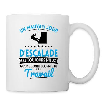 Mauvais jour d'escalade mieux que journée travail - Mug blanc - blanc - Droite