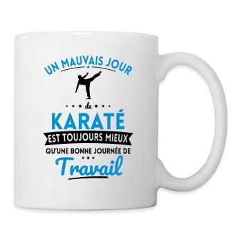 Mauvais jour de karaté mieux que journée travail - Mug blanc - blanc - Droite