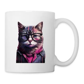 Hipster-Katze Willow - Tasse - Weiß - Rechts