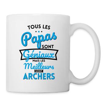 Papas sont géniaux mais les meilleurs sont Archers - Mug blanc - blanc - Droite