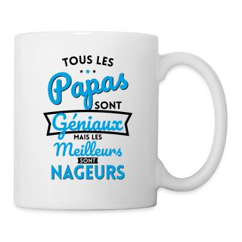 Papas sont géniaux mais les meilleurs sont Nageurs - Mug blanc - blanc - Droite