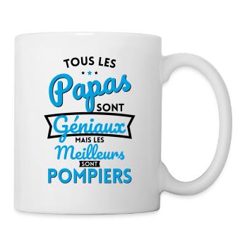 Papas géniaux mais les meilleurs sont Pompiers - Mug blanc - blanc - Droite