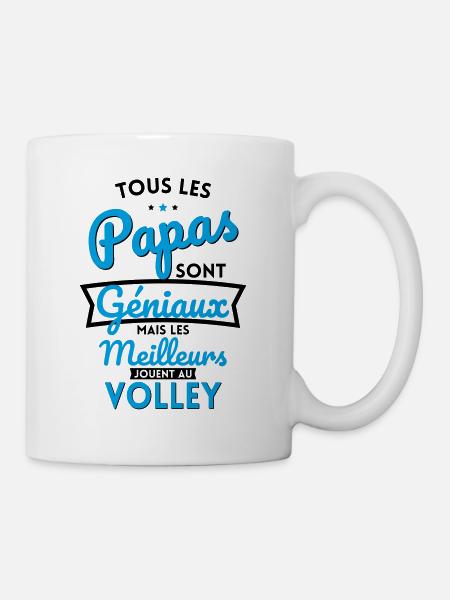 Papas géniaux mais les meilleurs jouent au Volley - Mug blanc - blanc