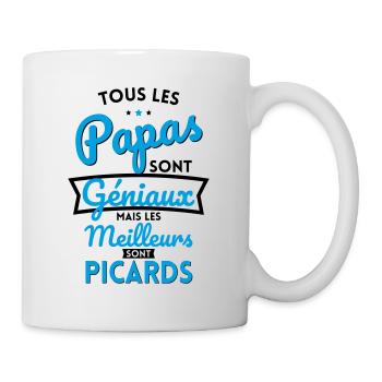 Papas géniaux mais les meilleurs sont Picards - Mug blanc - blanc - Droite