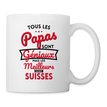 Papas géniaux mais les meilleurs sont Suisses - Mug blanc - blanc - Droite