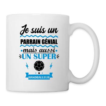 Parrain génial handballeur, handball, cadeau - Mug blanc - blanc - Droite