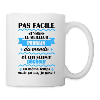 meilleur parrain pêcheur, cadeau parrain pêche - Mug blanc - blanc - Droite
