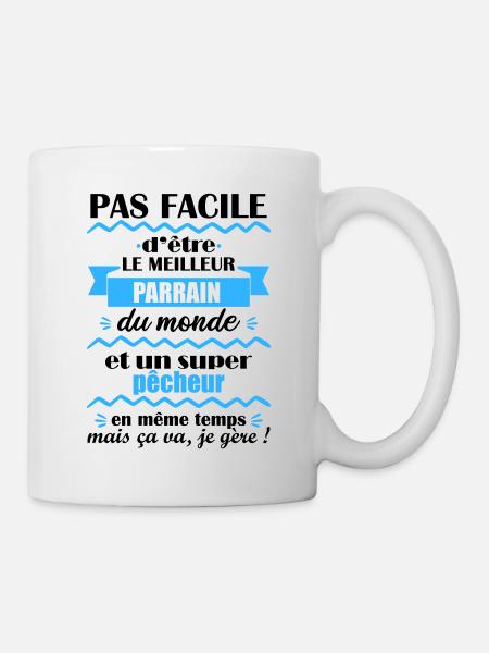 meilleur parrain pêcheur, cadeau parrain pêche - Mug blanc - blanc