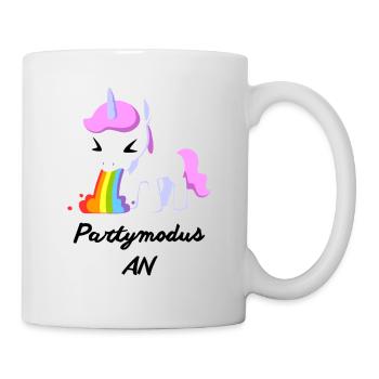 Partymodus AN , Einhorn - Tasse - Weiß - Rechts
