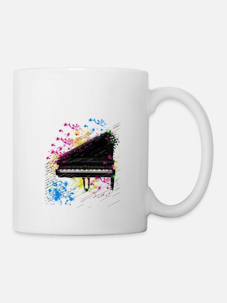 piano,flügel,klavier,bunt,farbe - Tasse - Weiß