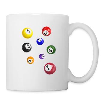 billardkugeln,billard,kugeln,kostüm - Tasse - Weiß - Rechts