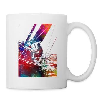 Yacht racing sport art #yachting - Mug - white - Right