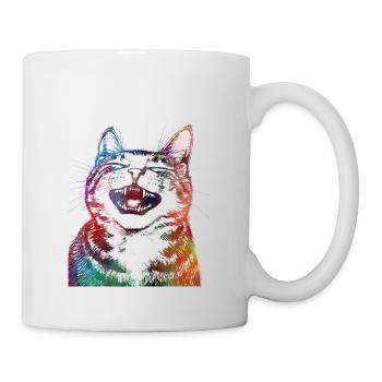 Lustige Katze 1 - Tasse - Weiß - Rechts
