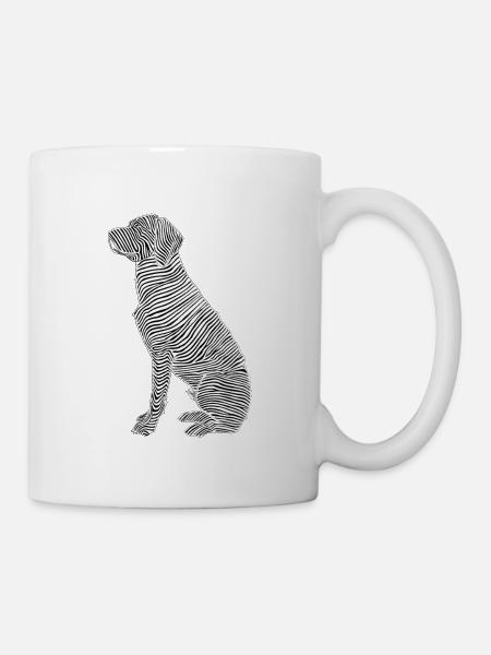 Linien Kunst Hund #dog - Tasse - Weiß