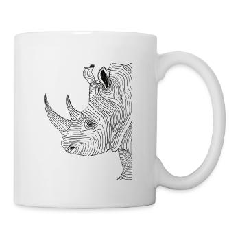 Lines art rhinoceros #rhino - Mug - white - Right
