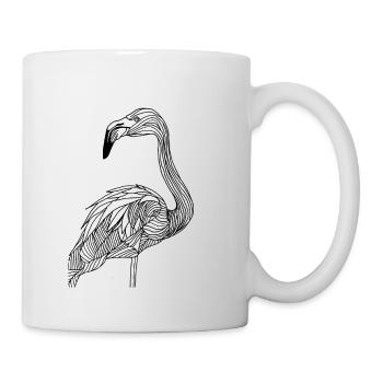 Lines art flamingo #bird - Mug - white - Right