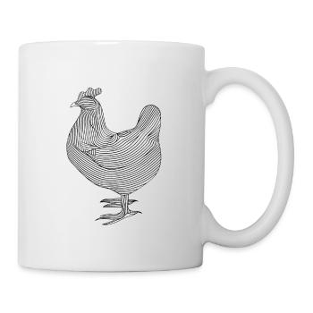 Lines art chicken #chicken - Mug - white - Right
