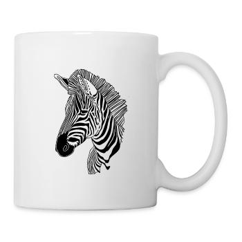 Lines art zebra #zebra - Mug - white - Right