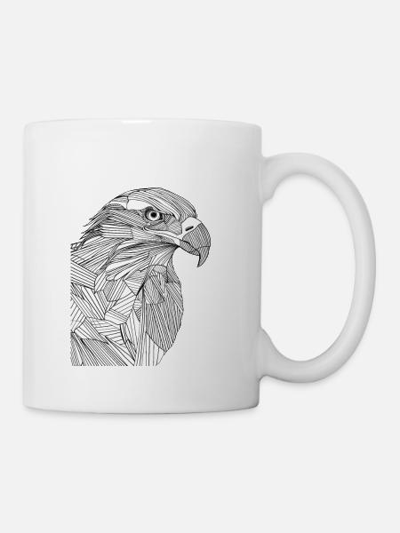 Linien Kunst Adler #eagle - Tasse - Weiß