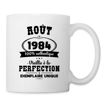 40-jähriges Jubiläum - August 1984 Perfektion - Tasse - Weiß - Rechts