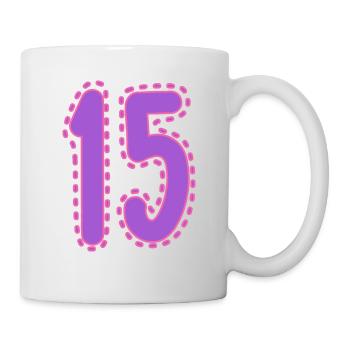 15. 15 JAHRE. 15. JAHRESTAG. 15-JÄHRIGES JUBILÄUM. - Tasse - Weiß - Rechts