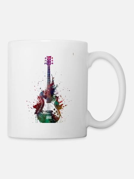 Music bass guitar - Mug - white